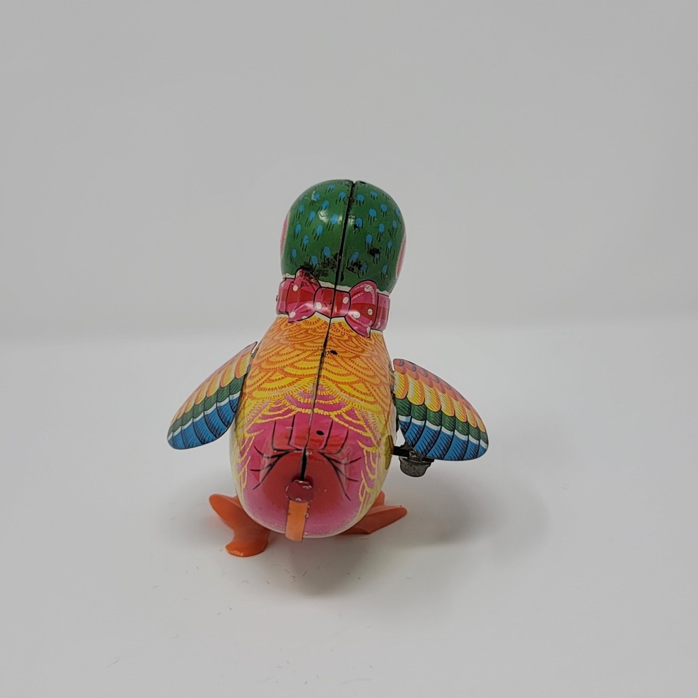 Vintage 1960s Kanto Toys Dilly Duck Wind Up Tin Toy Walking Litho Japan Colorful - Picture 3 of 7